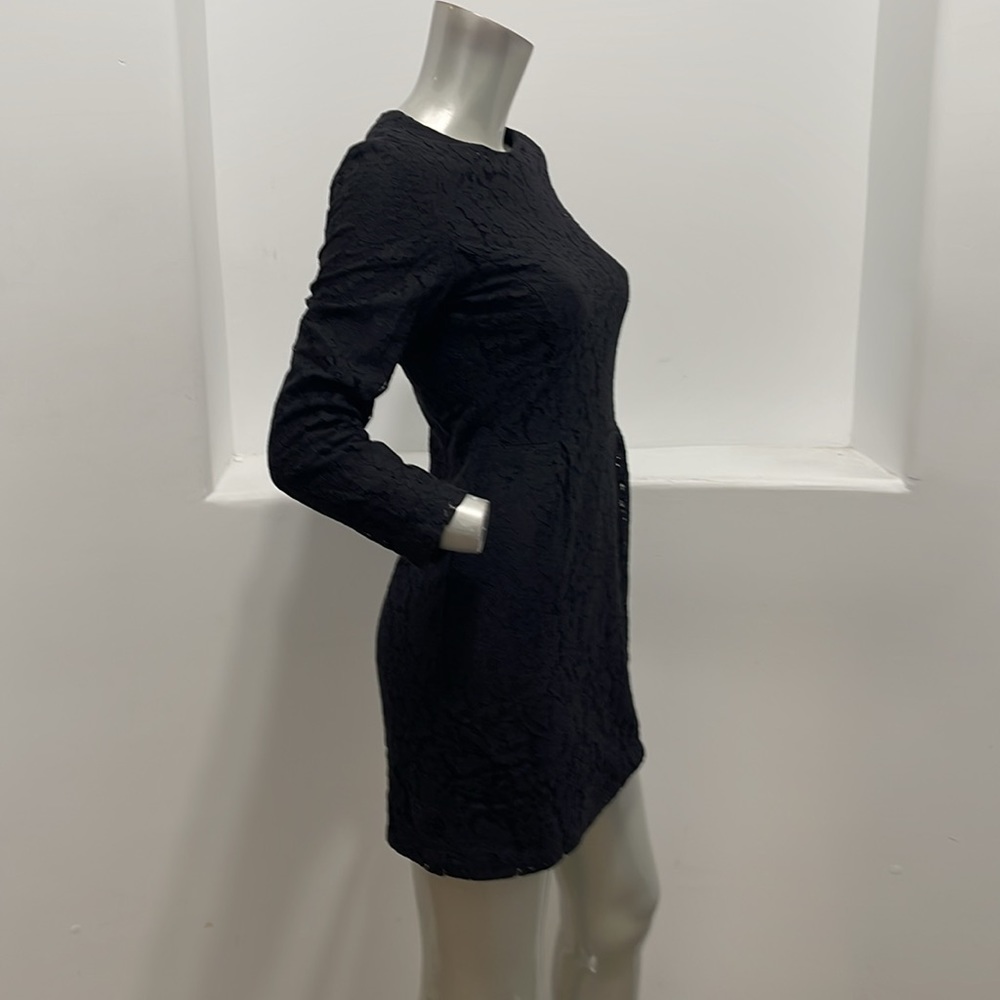 Steve Alan Fit And Flare Long Sleeve Mini Lace Black Dress Size 0 - Picture 4 of 12